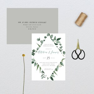 Moderne minimalistische botanische Rahmen Rehearsal Dinner Einladung / / 5 x 7 DIY druckbare Einladung / / Probeessen