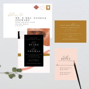 Chic abstract Wedding Suite // DIY PRINTABLE Invitar + RSVP // Boda moderna