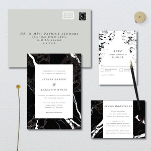 Marble Splatter Wedding Suite // DOWN PAYMENT towards Printed Sets // Modern Wedding, Bold Wedding, Artsy Wedding image 1