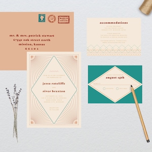 Southwest Wedding Suite // DOWN PAYMENT towards Printed Sets // Modern Wedding, Retro Wedding, Desert Wedding, Southwest Wedding image 1