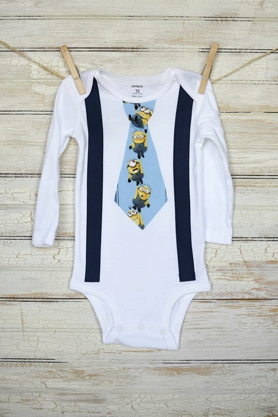 MINIONS: Miniontie With Navy Suspenders/ Photo Prop/ Birthday - Etsy
