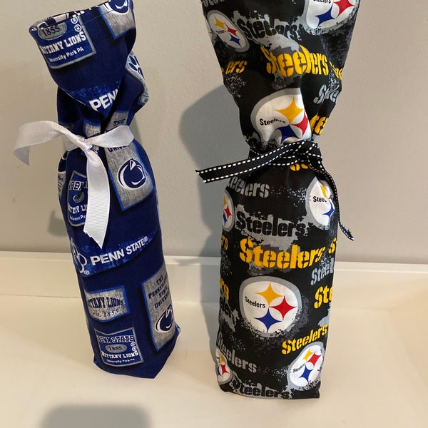 STEELERS wine bottle/Pittsburgh/Penn State wine bottle/ Game Day/ Made to Order/Great gifts/Host Gift/FREE SHIPPING