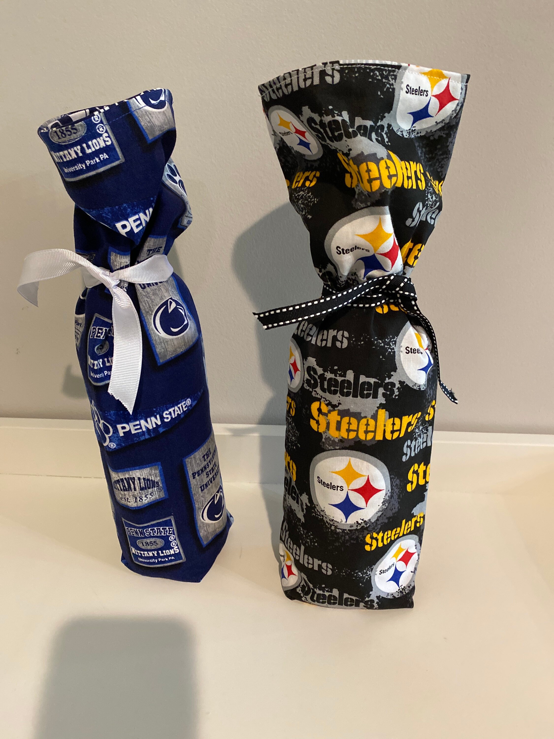 Penn State Wine Bag, Bottle Carrier, Nittany Lion Fans Beverage Holder,  Gift Tag, Birthday Gift for Him or Her 