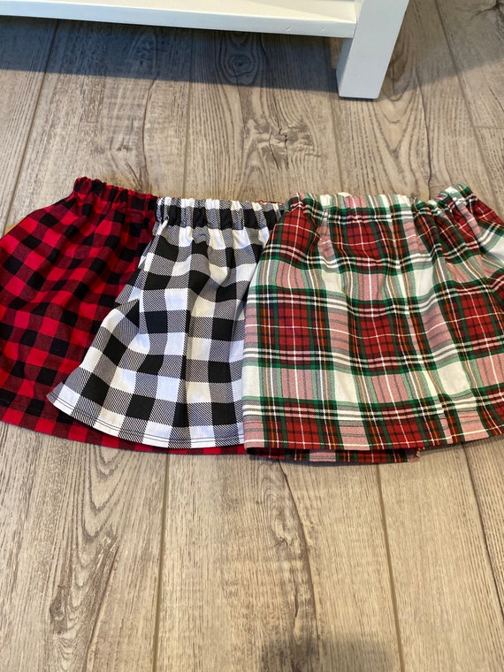 Christmas plaid top skirt etsy