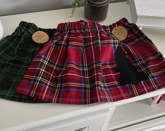 Jupes de NOËL/Plaid tartan rouge/Arbre de Noël/Arc de cheveux pour filles/Plaid vert/Accessoire photo/ Fabriqué sur commande/Grands cadeaux/LIVRAISON GRATUITE