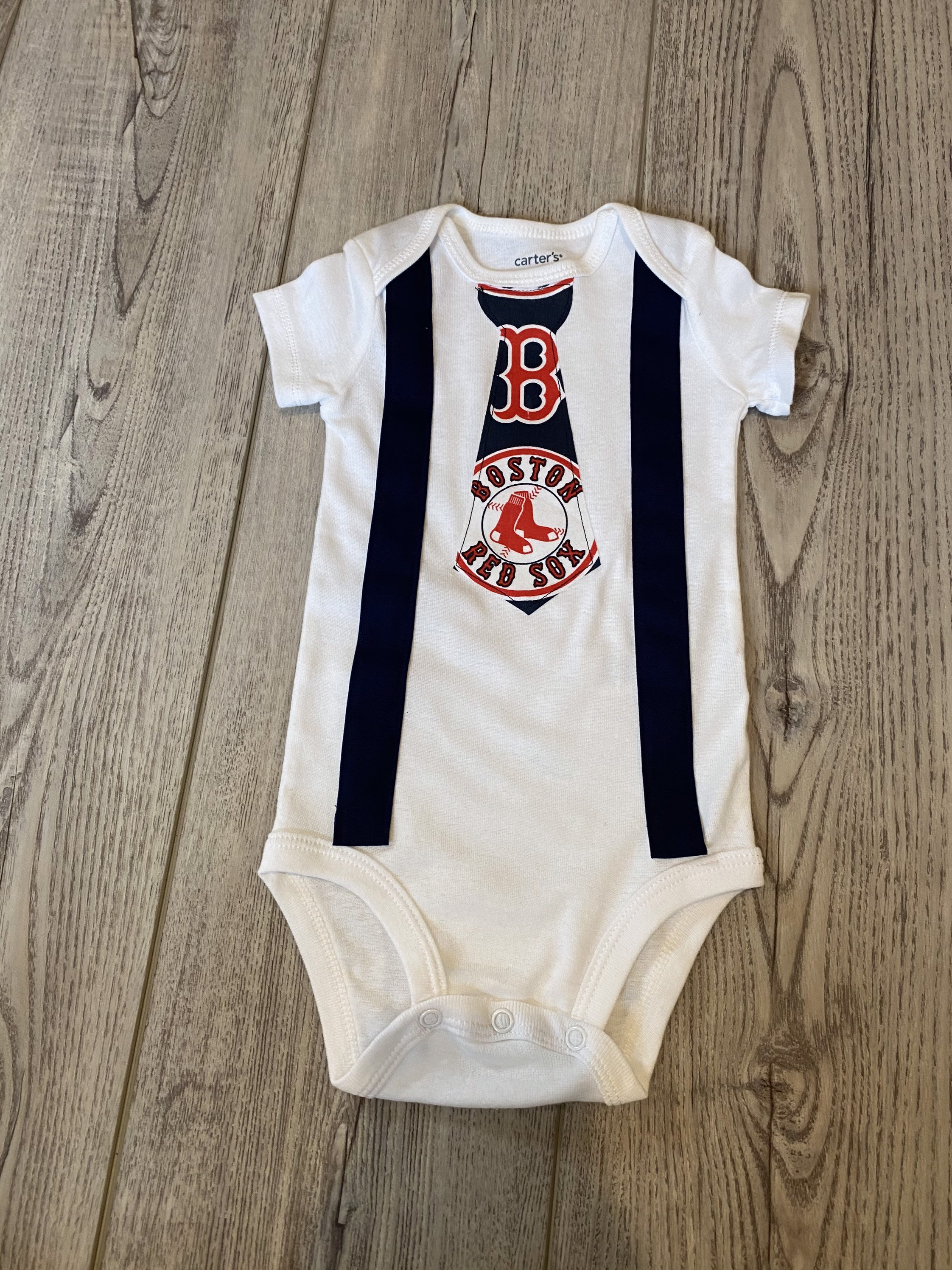 BOSTON RED SOX Onesie/Navy blue suspenders with Red Sox Tie / Made to  Order/ Trendy Mom and Dad/ Photo Prop/Football/Free Shipping