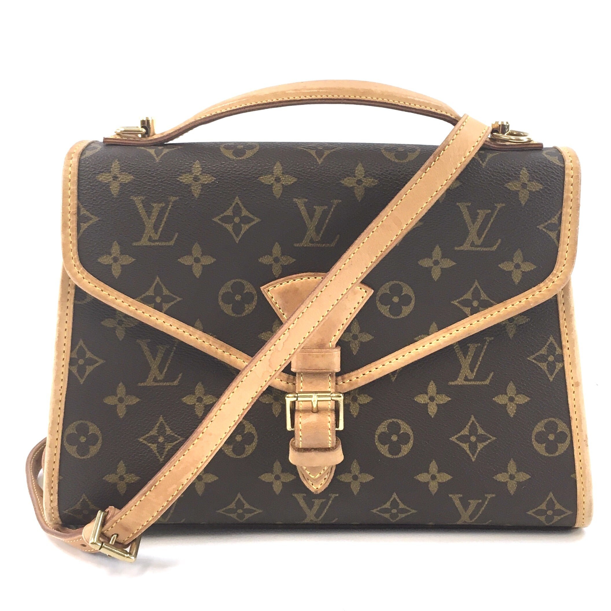 LOUIS VUITTON LV Monogram Beverly PM Pochette Clutch Leather Shoulder Bag  Strap