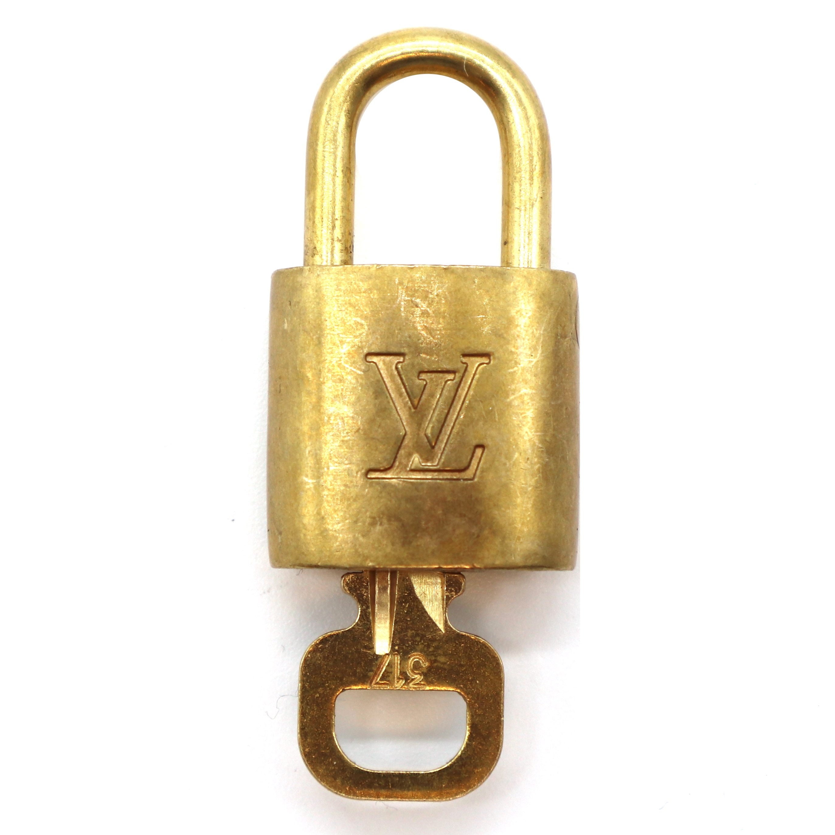 Authentic Louis Vuitton Gold Brass Lock and Key Set 317 