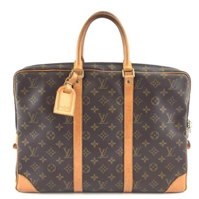 Louis Vuitton Porte Briefcase Brown Monogram Canvas Laptop Bag