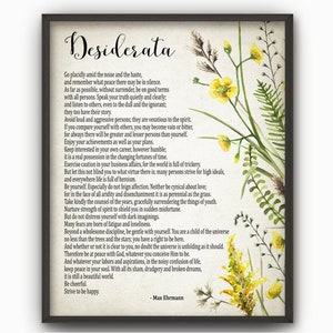 PRINTABLE Desiderata by Max Ehrmann Typography Print, Inspirational Poster, Student Wall Art Poster, Dorm Decor INSTANT DOWNLOAD