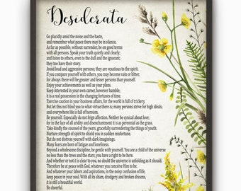 PRINTABLE Desiderata by Max Ehrmann Typography Print, Inspirational Poster, Student Wall Art Poster, Dorm Decor INSTANT DOWNLOAD