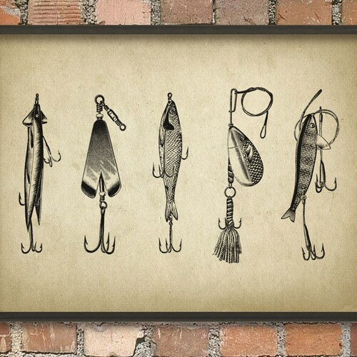 PRINTABLE Fishing Lures Wall Art Print Angling Wall Art Etsy