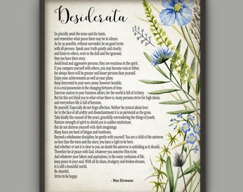 Desiderata by Max Ehrmann Typography Print, Inspirational Poster, Student Wall Art Poster, Dorm Decor Poetry Wall Art Literature Print #6
