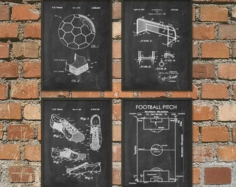 Soccer Patent Prints Set Of 4 - Football Patent Prints -  Soccer Wall Art Poster Set - Soccer Fan Gift Idea - World Cup - Football  Design