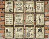 Blacksmith Prints Set of 12 - Blacksmith Equipment - Hammer - Forge - Tongs - Metalworker - Forging - Metallurgy - Blacksmith Gift Idea