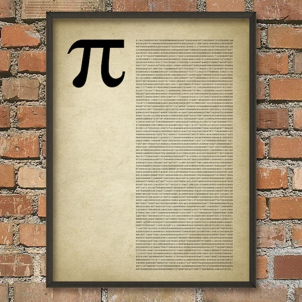 Pi (Digits) Wall Art Poster - Mathematics Student Gift Idea - Dorm Decoration