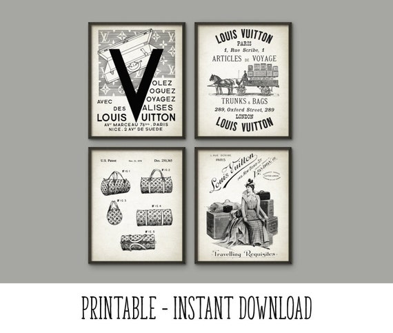 Druckbare Louis Vuitton Mode Set Von 4 Reise Koffer Design Etsy