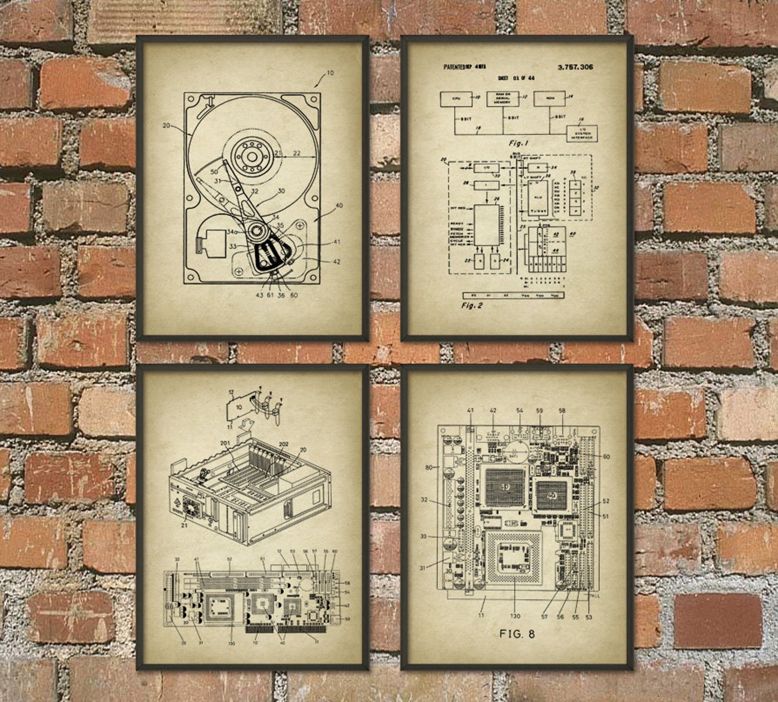 Computer Geek Wall Art Poster Set of 4 No.2 - Computer Room Home Decor ...