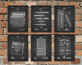 Accountant Patent Print Set of 6 - Accountancy Poster - Office Wall Art - Business Management - General Ledger - Profit And Loss Account