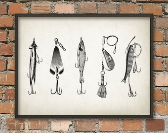 Fishing Lure #2 Patent Wall Art Poster, Angling Wall Art Print, Fisherman Gift Idea