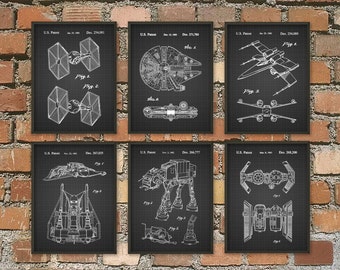 Spacecraft Set Of 6 Prints, Spacecraft Bedroom Art, Science Fiction Spacecraft Wall Art, SCI FI Art, Space Exploration