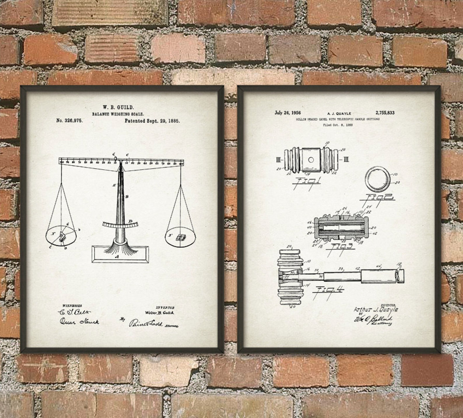 Law Student Patent Wall Art Poster Set, Legal Home Decor, Judge Lawyer ...