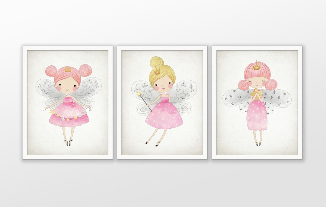 Fairy Print Set of 3 - Nursery Wall Art - Playroom Decor - Girls Room ...