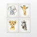 PRINTABLE Cute ZOO Animals Print Set of 4 Baby Animal Nursery - Etsy