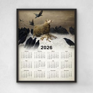 Anguish Wall Calendar 2026, Famous Painting by August Friedrich Albrecht Schenck Art Print, Classic Art Calendar Poster, Kitchen Decor