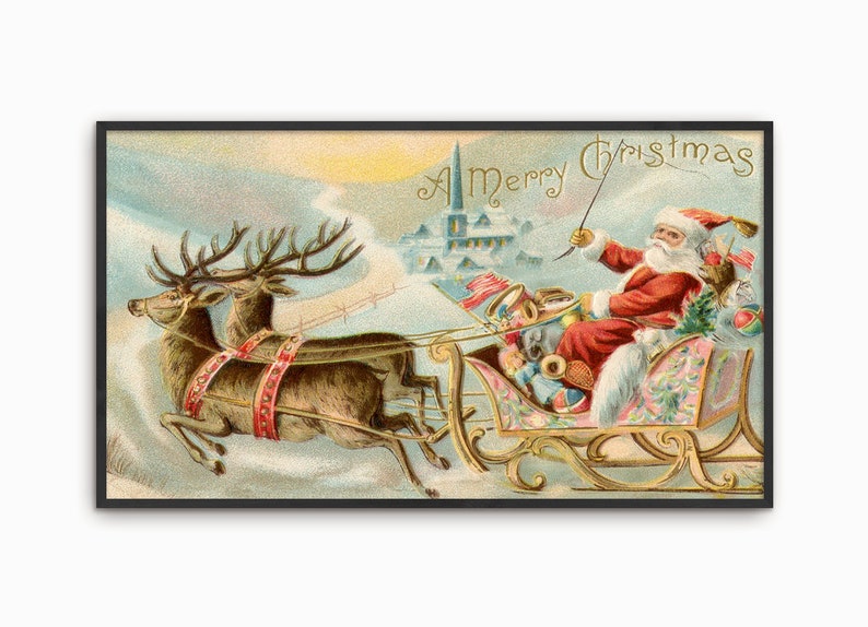 Frame TV Christmas Wall Art Samsung Frame TV Art Winter Art | Etsy