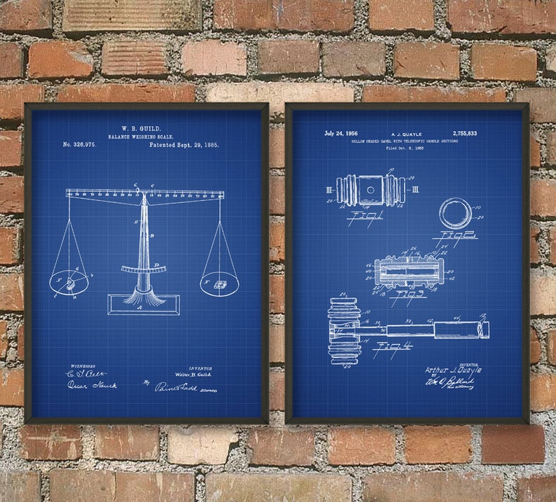Law Student Patent Wall Art Poster Set, Legal Home Decor, Judge Lawyer ...