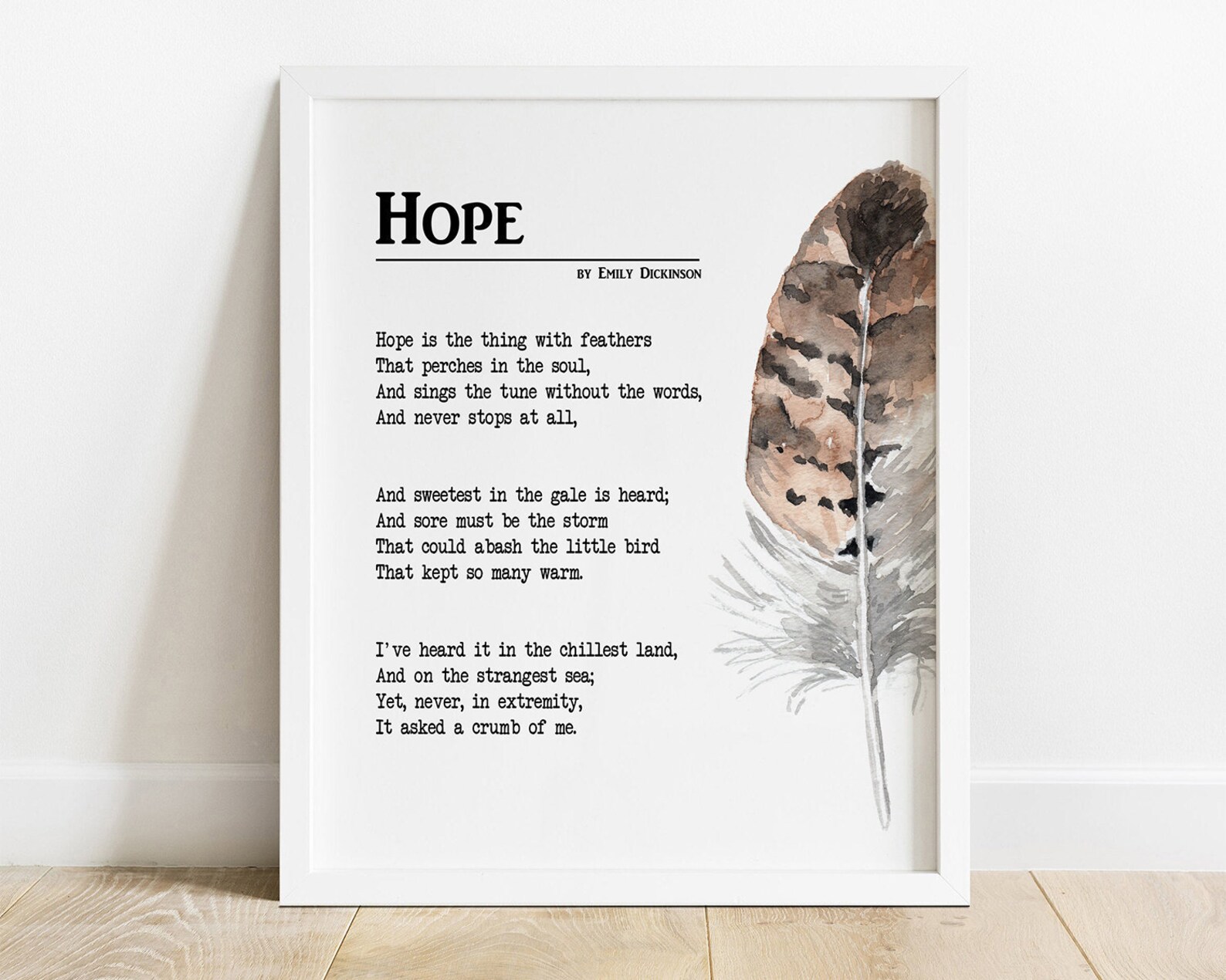 PRINTABLE Hope Poem by Emily Dickinson Printable Etsy UK