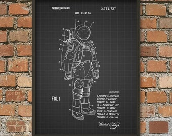 Space Suit Patent Print - Space Exploration - NASA Space Suit - Astronaut Space Suit Design - Spacecraft - Space Travel - Space Art Poster