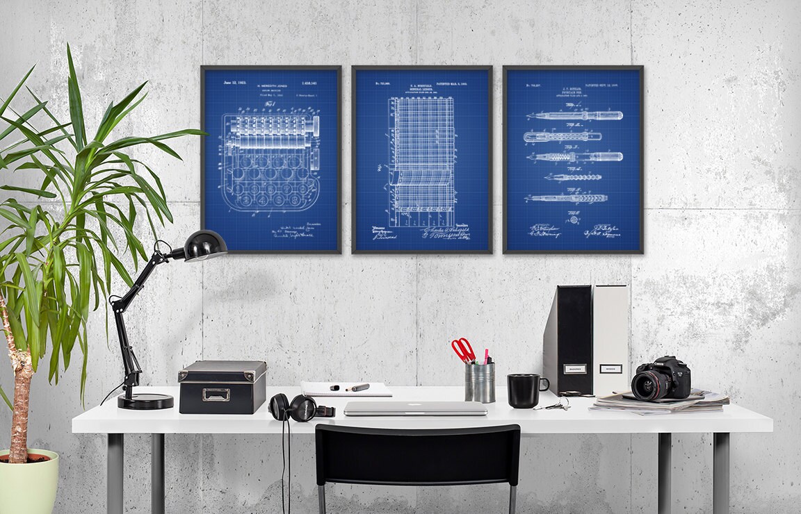 Accountant Patent Print Set of 3 - Accountancy Poster - Office Wall Art ...