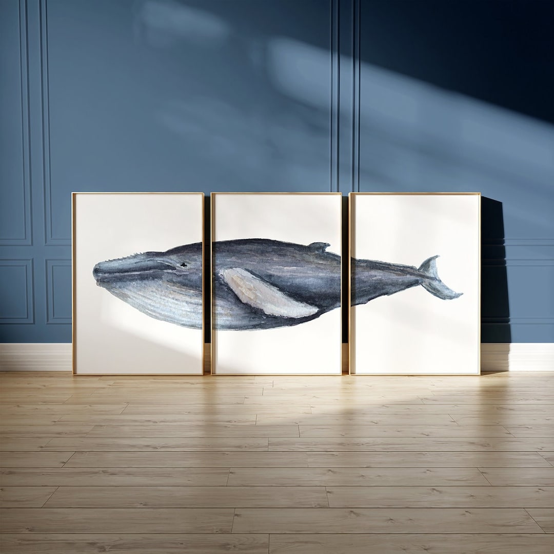 Kunstdruck Din A4 – Walherde Im Meer, Aquarell-Stil, Ohne Rahmen, Für Badezimmer & Wohnzimmer