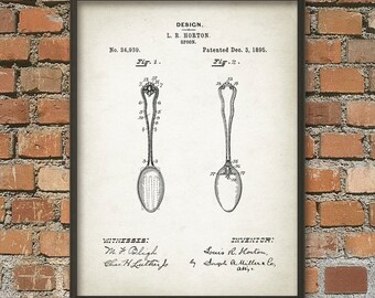 Table Spoon Patent Wall Art Poster