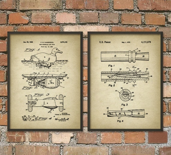 Vintage Duck Hunting Patent Print Set of 2 Waterfowl Hunting | Etsy