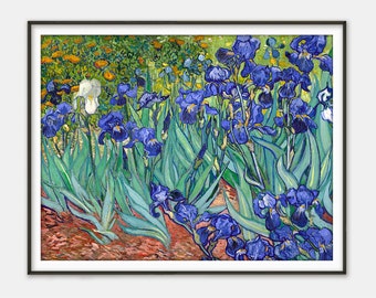 Irises Wall Art Print by Vincent van Gogh, Classic Painting Print, Giclee Print, Fine Art Reproduction, Famous Painter