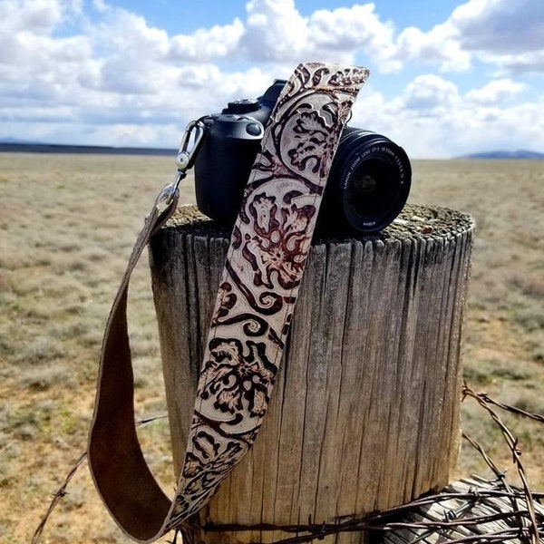 Leather Cowhide Camera Strap Leather Strap Embossed Leather Camera Strap Photography Strap Custom Camera Carrying Strap