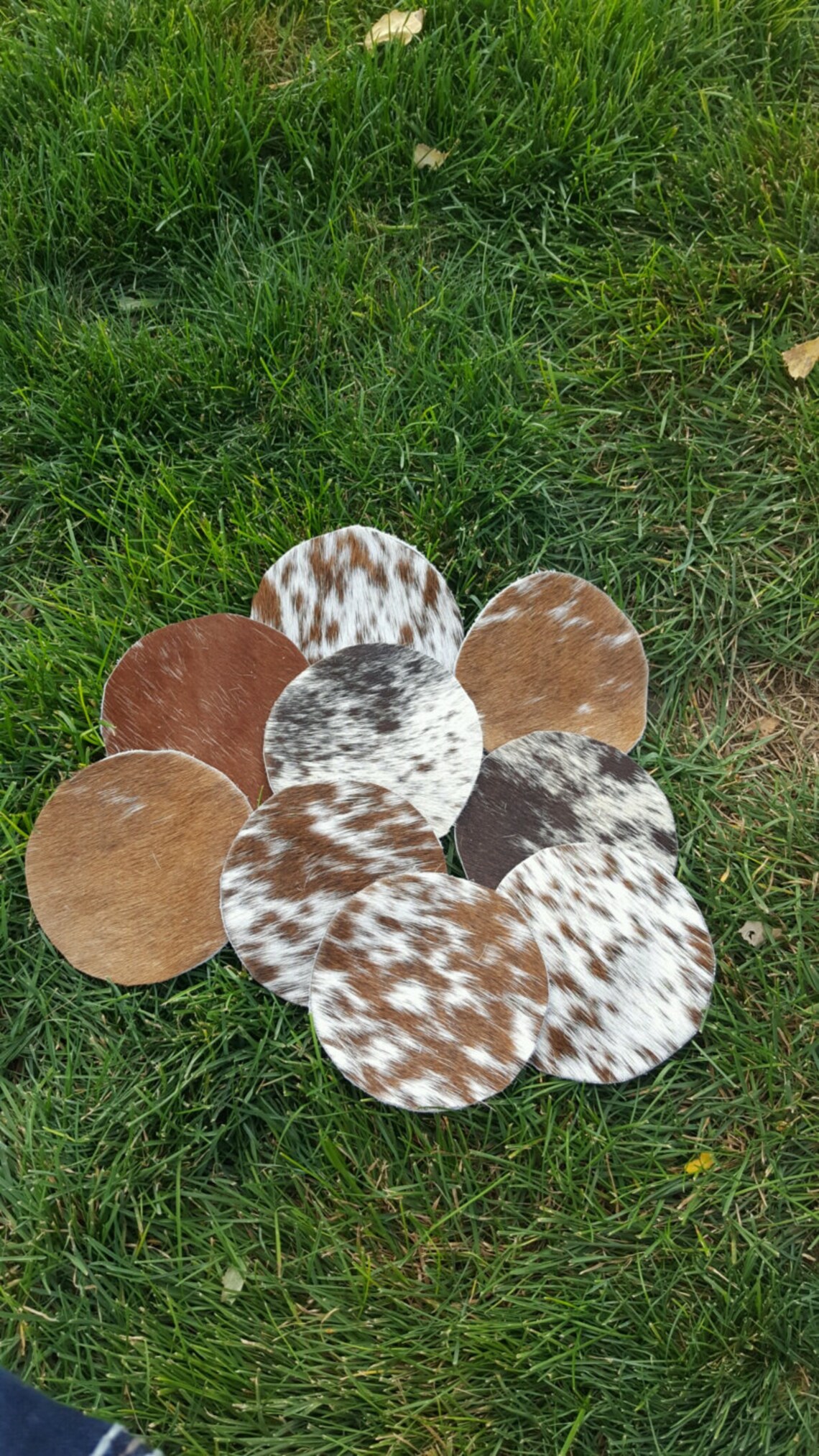 WHOLESALE Genuine Cowhide Coasters Handmade Coloring Etsy