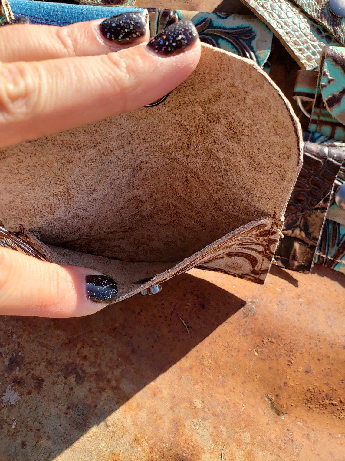 Leather Cowhide Keychain Eartag Keychains Western Keychains Etsy