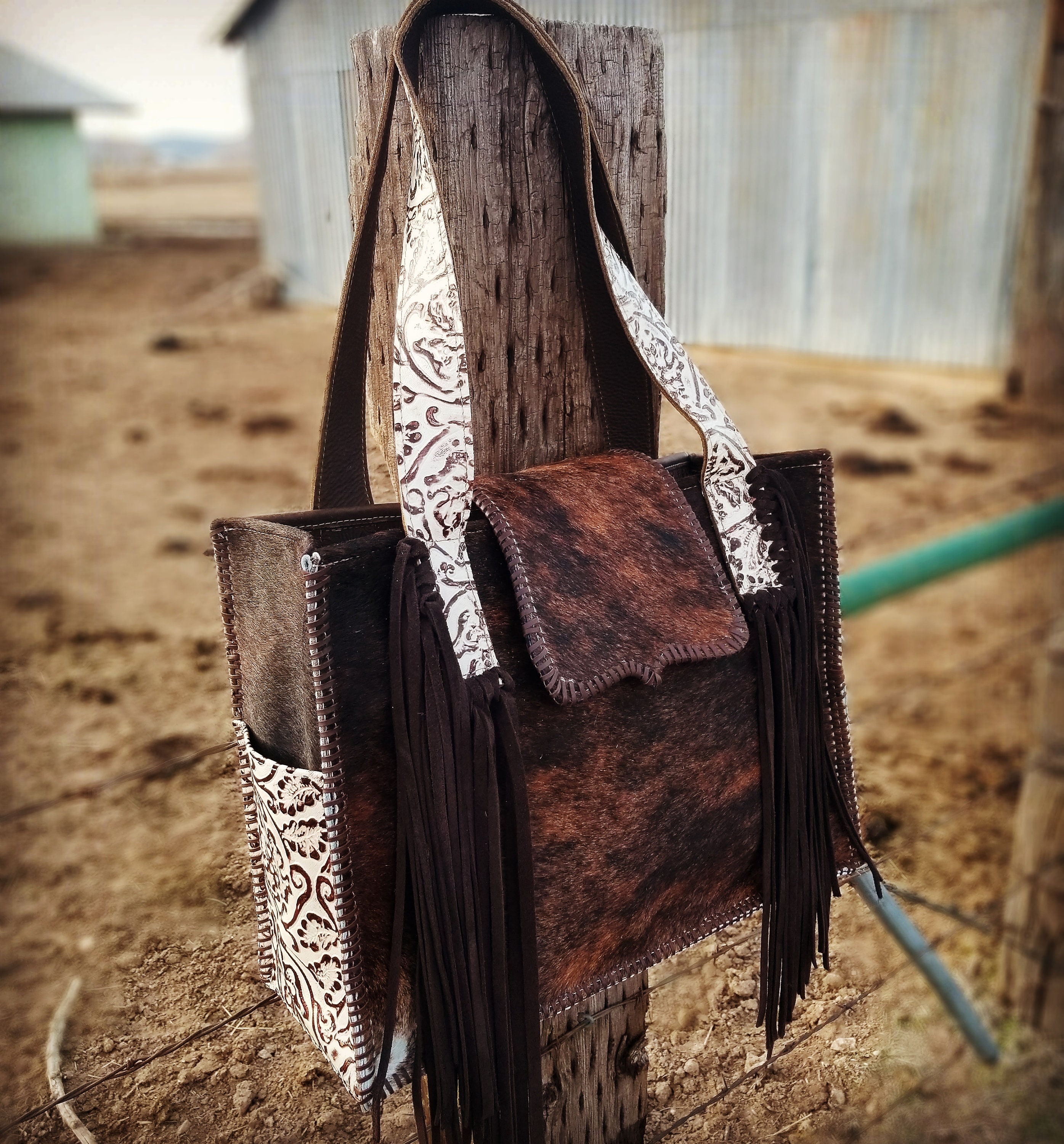 western cowhide purse