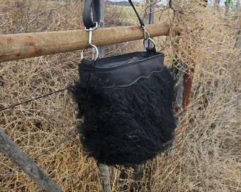 Tibetan Lamb Purse w/ Leather Back ***Ready to Ship***