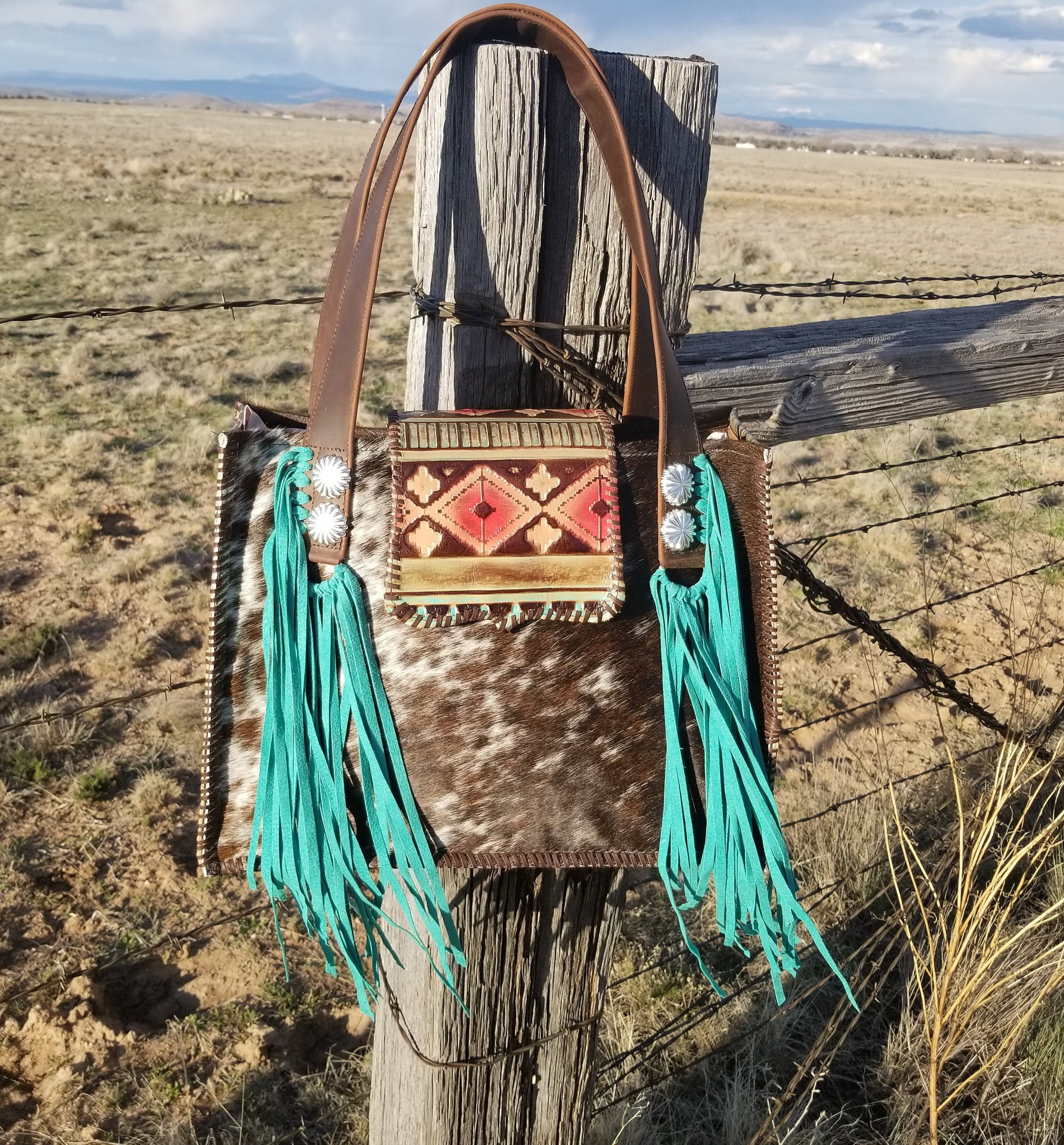 Gorgeous Boho Cowhide Diaper Bag Fringe 