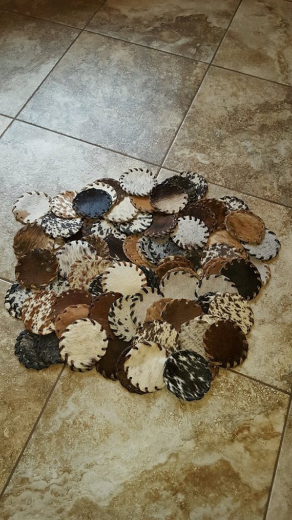 NGF Cowhide Coaster Set of 6 pcs Natural Cowhide Drink Coasters Hair On  Round Coasters Leather Tea Cup Coasters Home Decor & Home Living Ideas
