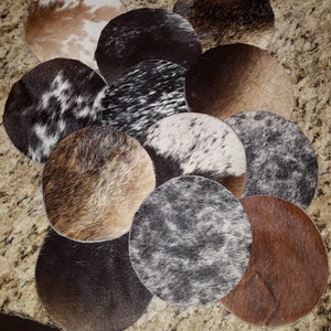 Genuine Cowhide Coasters Handmade Gorgeous Coloring Unique Cowhides