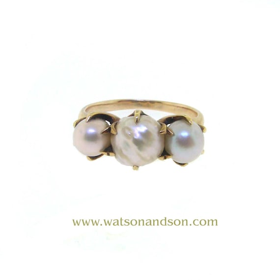 Victorian natural freshwater pearl ring