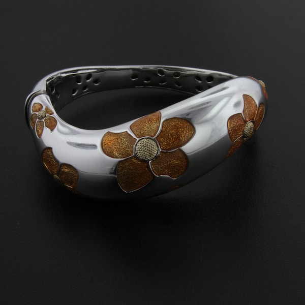 Flli Menegatti Bracelet with Enameled Flowers.