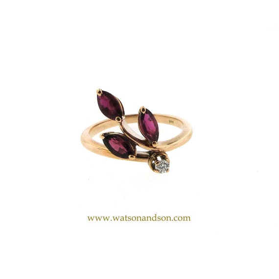 14k Ruby and Diamond Rose Gold Ring