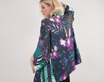 Kimono Jacket Irises & Watercolors print